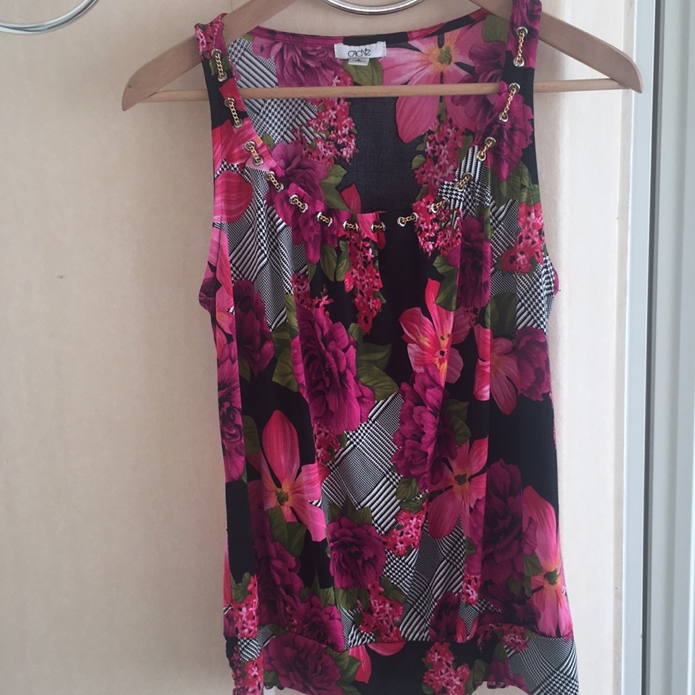 Cache pink floral tank top